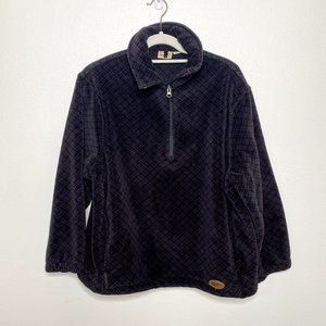 Woolrich 1/4 Zip Black & Red Fleece Preppy Outdoors